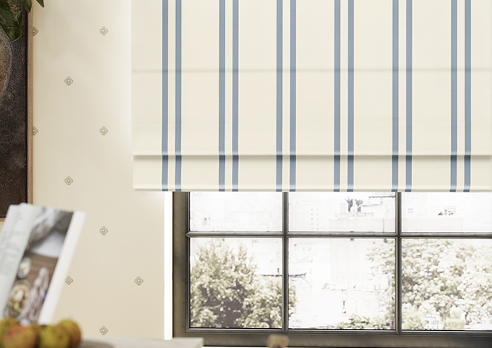 Adelaide, Winnies Stripe Raffs Blue - Twist&Fit Roman Blind - Image 5